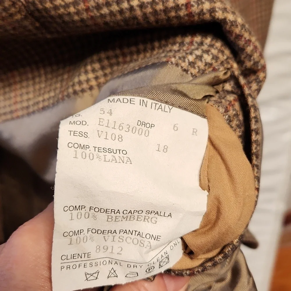 Luciano Barbera wool and made  in Italy Houndstooth single breasted blazer 44R